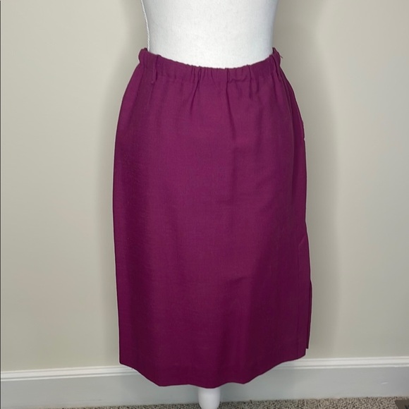 Handmade Magenta Women's Midi Linen Look Skirt. Y2K - Picture 1 of 11